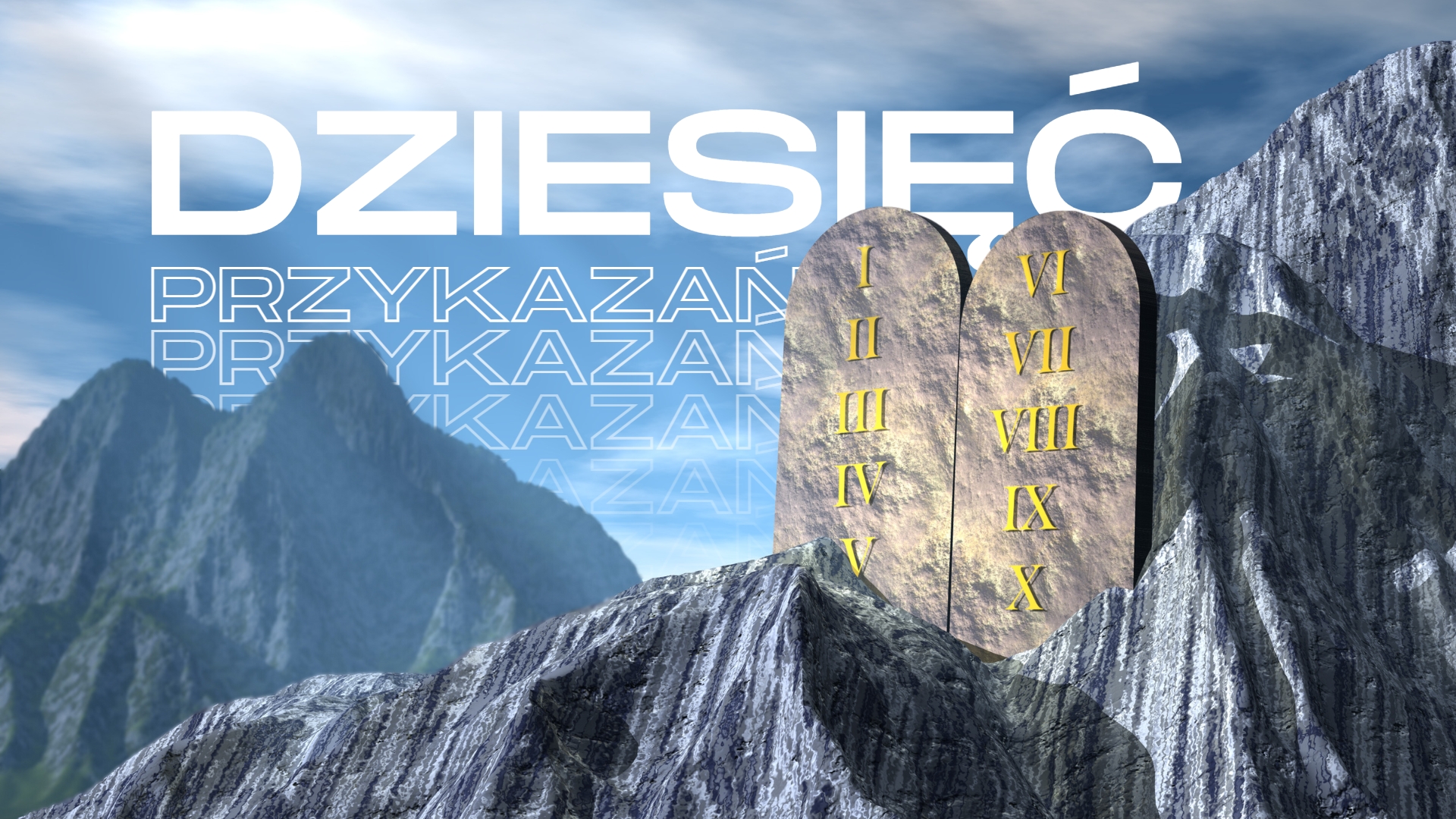 Dekalog, czyli 10 przykazań wyrytych na dwóch kamiennych tablicach, Mojżesz otrzymał od Boga na górze Synaj.